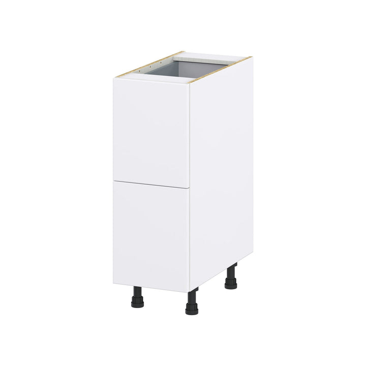 Hugo&Borg Lasalle 12-in W x 34.5-in H x 24-in D Bright White Slab 3-Drawer Base Fully Assembled Cabinet (Flat Panel Style)