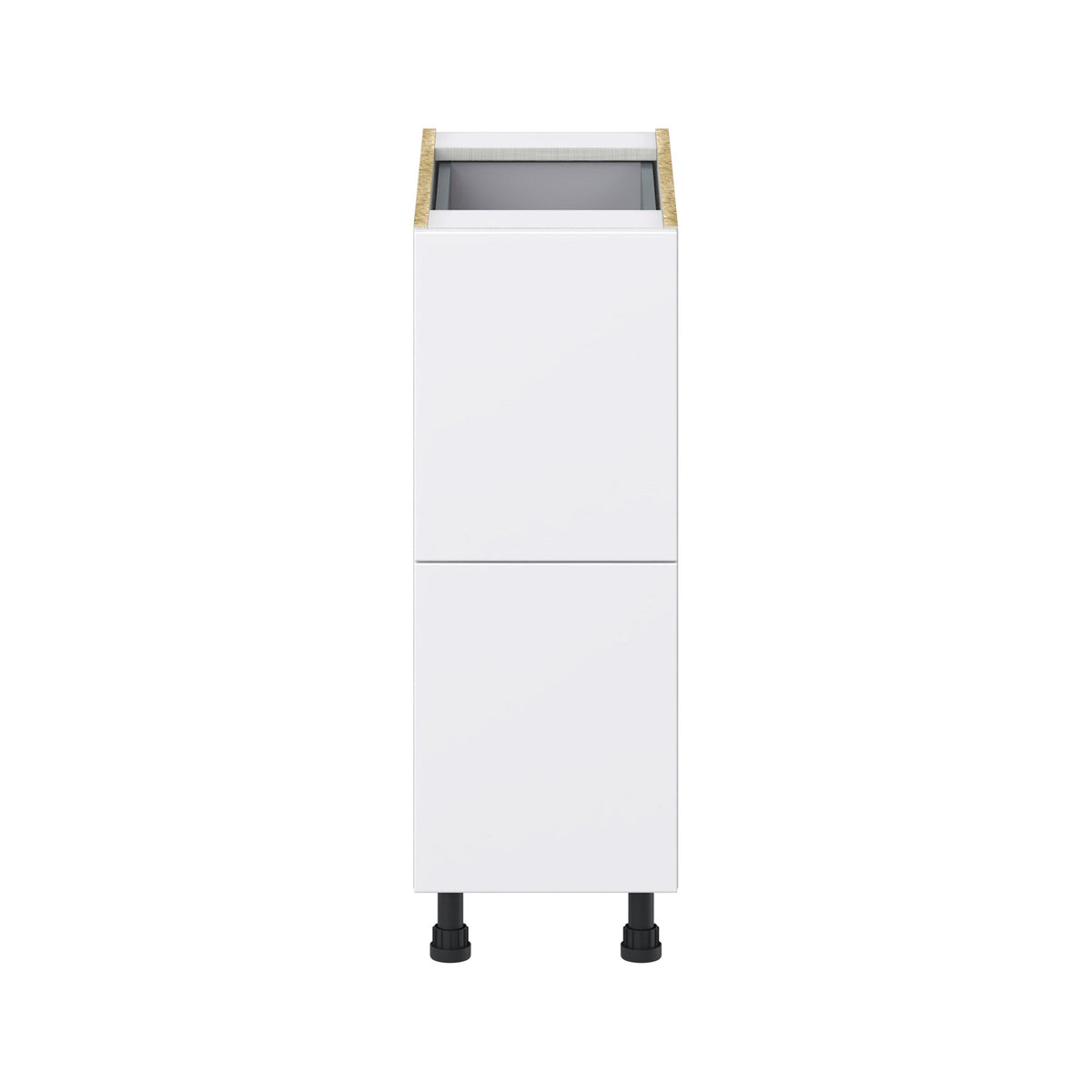 Hugo&Borg Lasalle 12-in W x 34.5-in H x 24-in D Bright White Slab 3-Drawer Base Fully Assembled Cabinet (Flat Panel Style)
