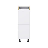 Hugo&Borg Lasalle 12-in W x 34.5-in H x 24-in D Bright White Slab 3-Drawer Base Fully Assembled Cabinet (Flat Panel Style)