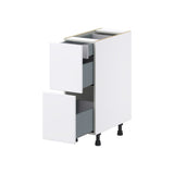 Hugo&Borg Lasalle 12-in W x 34.5-in H x 24-in D Bright White Slab 3-Drawer Base Fully Assembled Cabinet (Flat Panel Style)