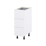 Hugo&Borg Lasalle 12-in W x 34.5-in H x 24-in D Bright White Slab 4-Drawer Base Fully Assembled Cabinet (Flat Panel Style)