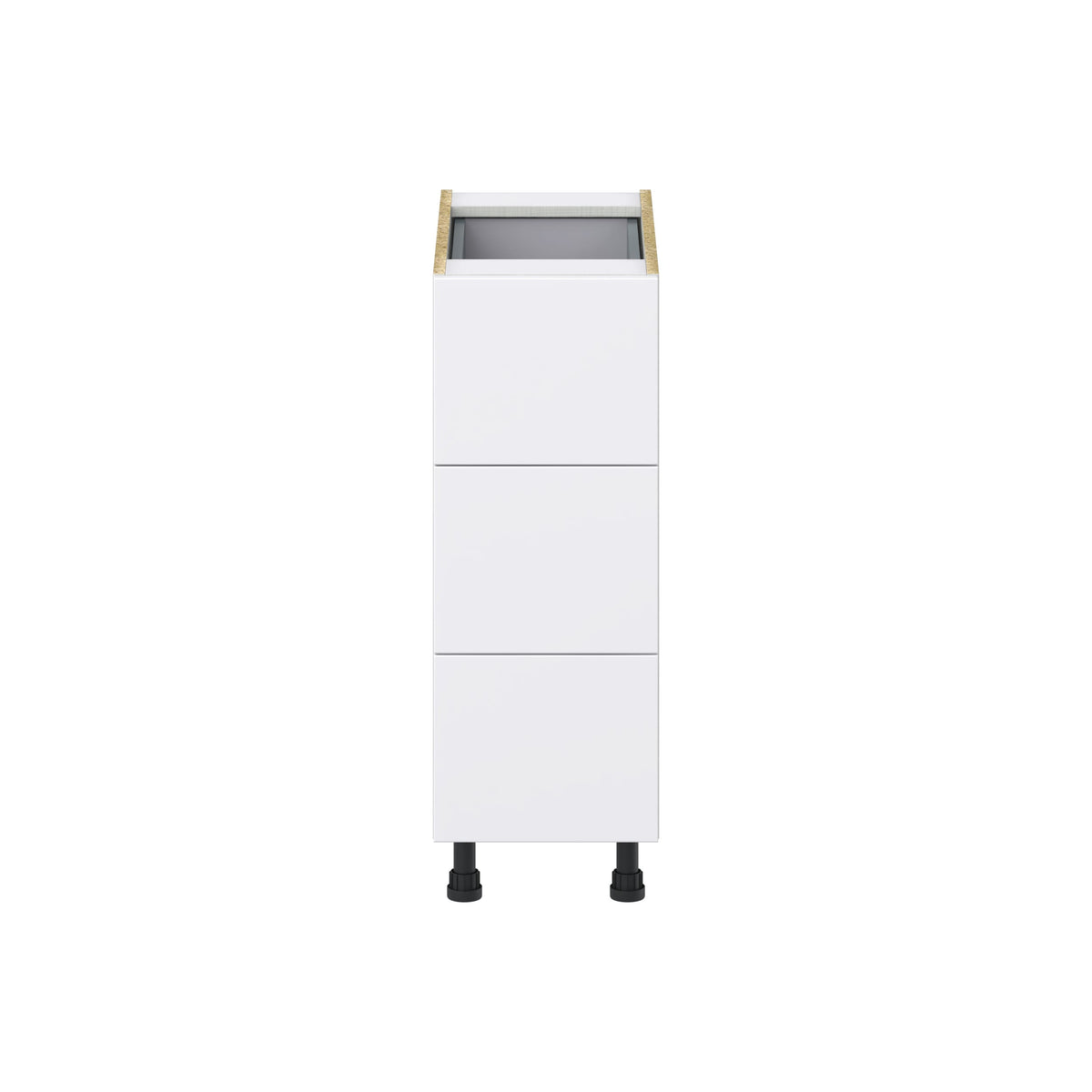 Hugo&Borg Lasalle 12-in W x 34.5-in H x 24-in D Bright White Slab 4-Drawer Base Fully Assembled Cabinet (Flat Panel Style)