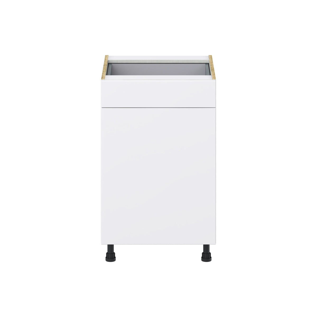 Hugo&Borg Lasalle 21-in W x 34.5-in H x 24-in D Bright White Slab 1-Drawer Base Fully Assembled Cabinet (Flat Panel Slab Style)