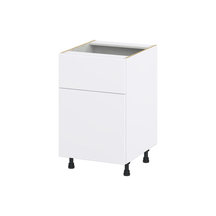 Hugo&Borg Lasalle 21-in W x 34.5-in H x 24-in D Bright White Slab 1-Drawer Base Fully Assembled Cabinet (Flat Panel Slab Style)