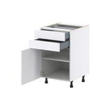 Hugo&Borg Lasalle 21-in W x 34.5-in H x 24-in D Bright White Slab 2-Drawers Base Fully Assembled Cabinet (Flat Panel Slab Style)