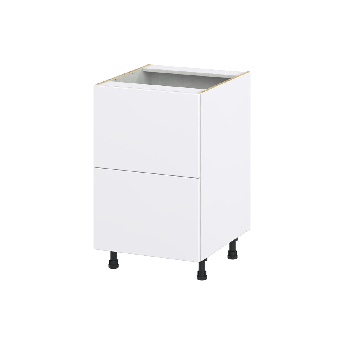 Hugo&Borg Lasalle 21-in W x 34.5-in H x 24-in D Bright White Slab 2-Drawer Base Fully Assembled Cabinet (Flat Panel Style)
