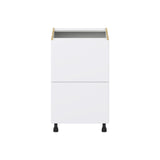 Hugo&Borg Lasalle 21-in W x 34.5-in H x 24-in D Bright White Slab 2-Drawer Base Fully Assembled Cabinet (Flat Panel Style)