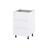 Hugo&Borg Lasalle 21-in W x 34.5-in H x 24-in D Bright White Slab 4-Drawer Base Fully Assembled Cabinet (Flat Panel Style)