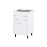 Hugo&Borg Lasalle 21-in W x 34.5-in H x 24-in D Bright White Slab 4-Drawer Base Fully Assembled Cabinet (Flat Panel Style)