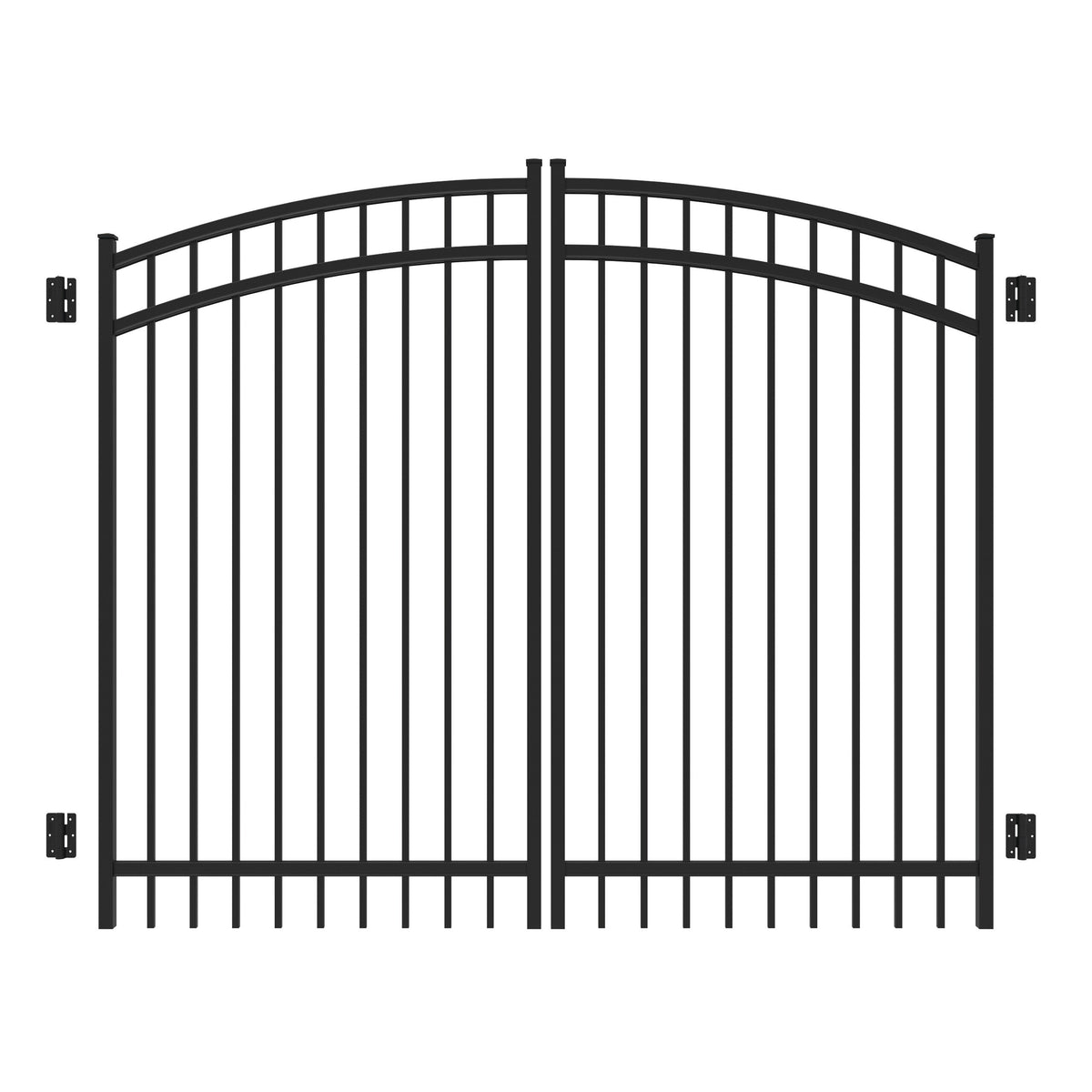 Freedom New Haven 6-ft H x 8-ft W Black Aluminum Spaced Picket Arched-top Decorative Fence Gate