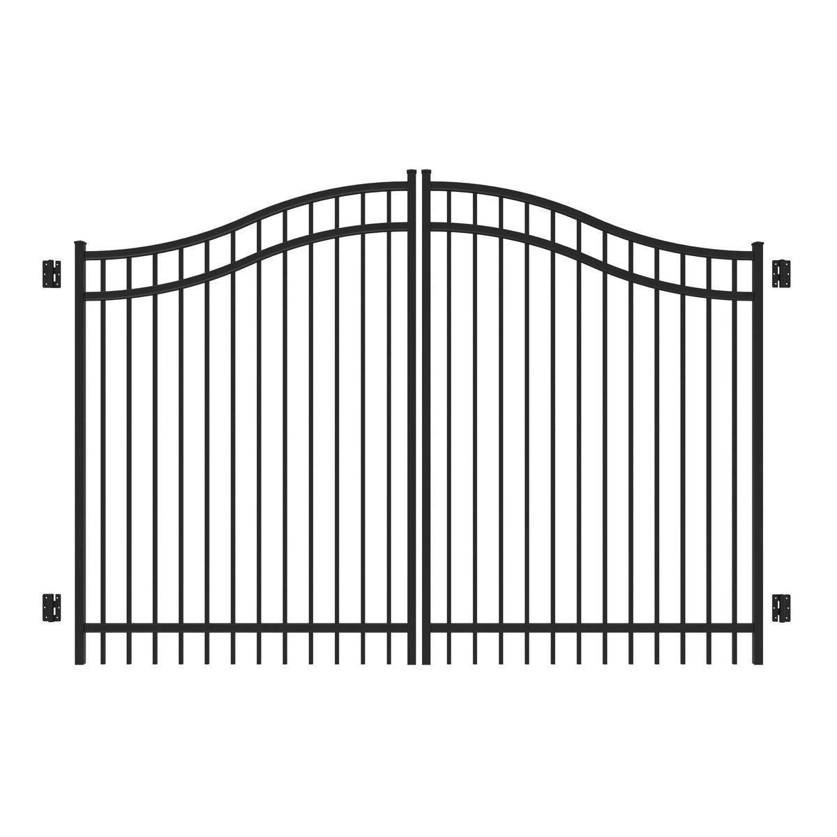 Freedom New Haven 6-ft H x 10-ft W Black Aluminum Spaced Picket Arched-top Decorative Fence Gate