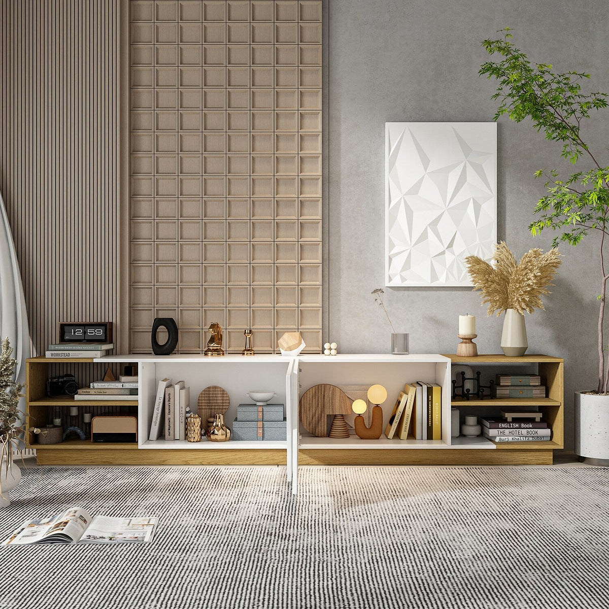FUFU&GAGA Modern/Contemporary Yellow Tv Cabinet (Accommodates TVs more than 70-in)