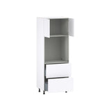 Hugo&Borg Lasalle 30-in W x 84.5-in H x 24-in D Bright White Slab 2-Drawers Single or Double Oven Pantry Fully Assembled Cabinet (Flat Panel Slab Style)