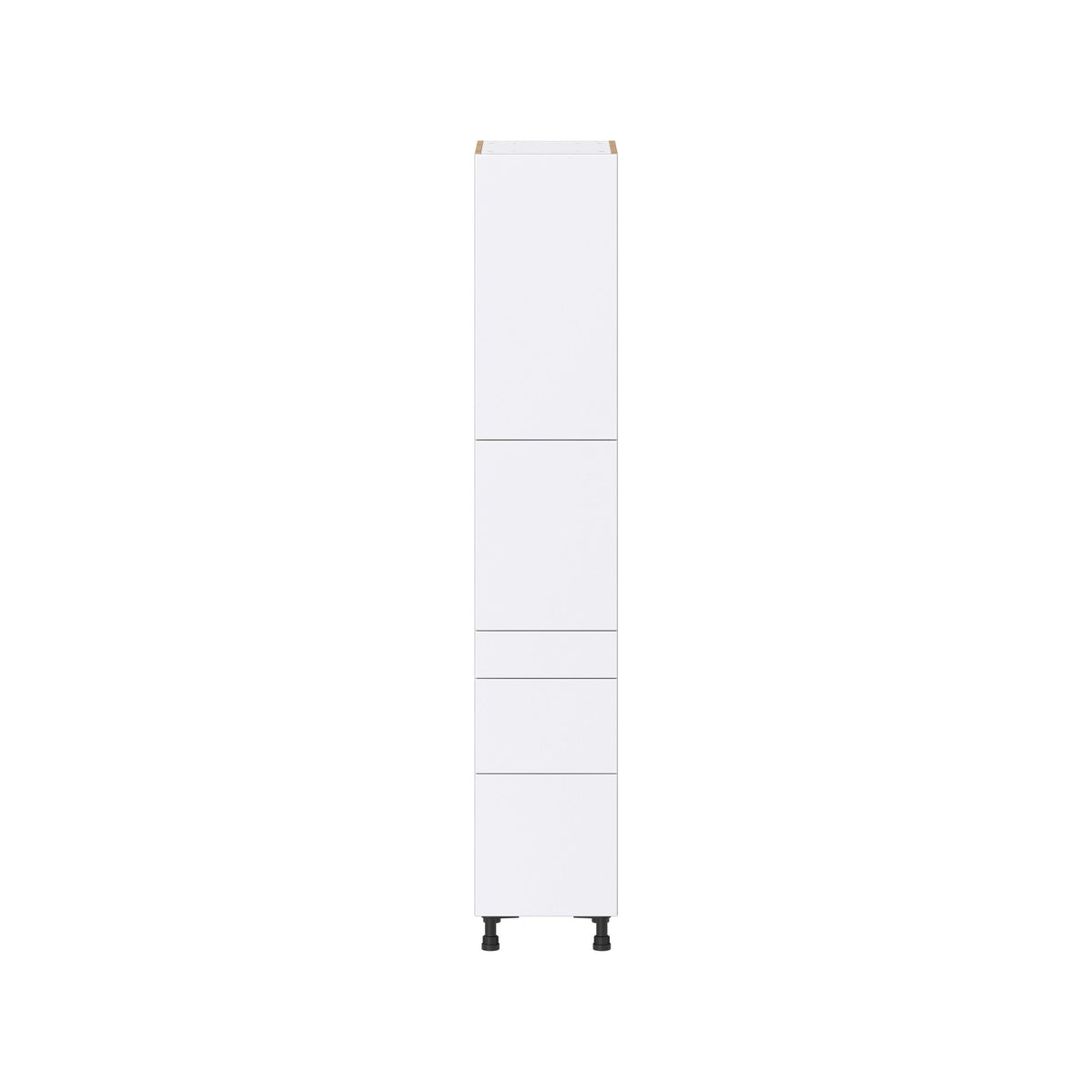 Hugo&Borg Lasalle 15-in W x 84.5-in H x 24-in D Bright White Slab 5-Drawer Pantry Fully Assembled Cabinet (Flat Panel Slab Style)