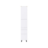 Hugo&Borg Lasalle 15-in W x 84.5-in H x 24-in D Bright White Slab 5-Drawer Pantry Fully Assembled Cabinet (Flat Panel Slab Style)