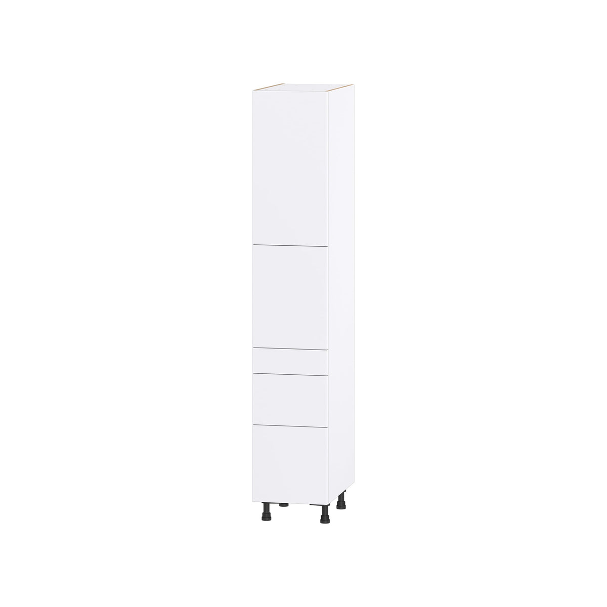 Hugo&Borg Lasalle 15-in W x 84.5-in H x 24-in D Bright White Slab 5-Drawer Pantry Fully Assembled Cabinet (Flat Panel Slab Style)