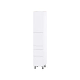 Hugo&Borg Lasalle 15-in W x 84.5-in H x 24-in D Bright White Slab 5-Drawer Pantry Fully Assembled Cabinet (Flat Panel Slab Style)