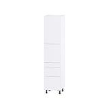 Hugo&Borg Lasalle 18-in W x 84.5-in H x 24-in D Bright White Slab 5-Drawer Pantry Fully Assembled Cabinet (Flat Panel Slab Style)