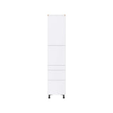 Hugo&Borg Lasalle 18-in W x 84.5-in H x 24-in D Bright White Slab 5-Drawer Pantry Fully Assembled Cabinet (Flat Panel Slab Style)