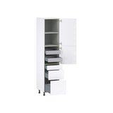 Hugo&Borg Lasalle 18-in W x 84.5-in H x 24-in D Bright White Slab 5-Drawer Pantry Fully Assembled Cabinet (Flat Panel Slab Style)