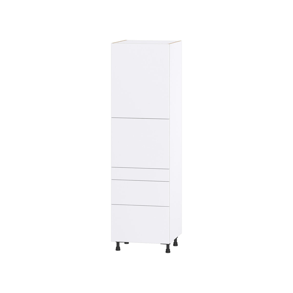 Hugo&Borg Lasalle 24-in W x 84.5-in H x 24-in D Bright White Slab 5-Drawer Pantry Fully Assembled Cabinet (Flat Panel Slab Style)