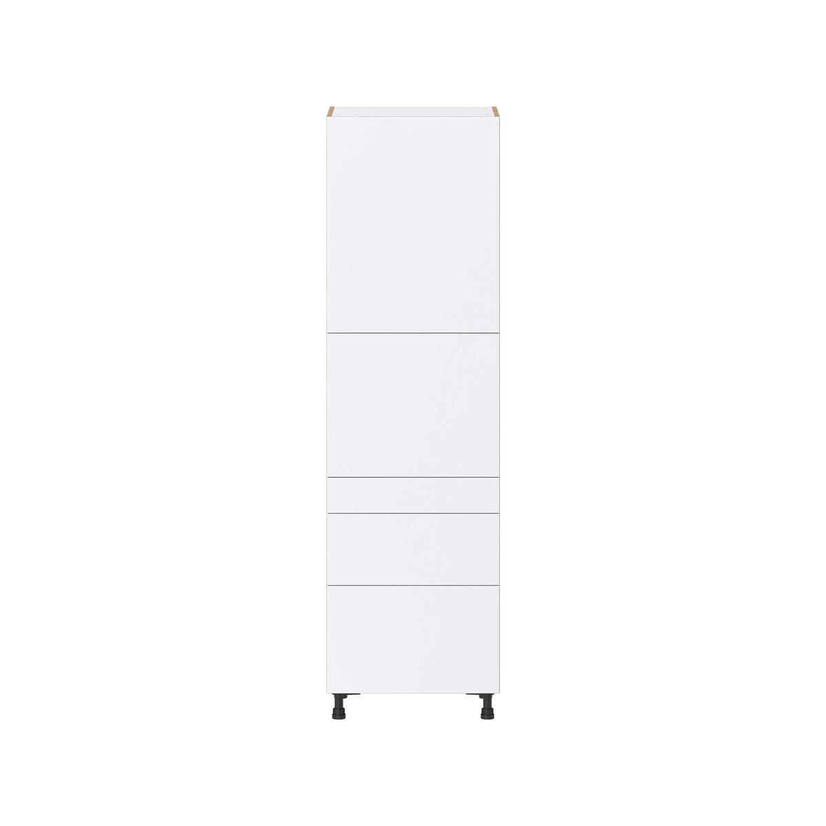 Hugo&Borg Lasalle 24-in W x 84.5-in H x 24-in D Bright White Slab 5-Drawer Pantry Fully Assembled Cabinet (Flat Panel Slab Style)