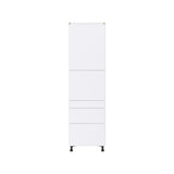 Hugo&Borg Lasalle 24-in W x 84.5-in H x 24-in D Bright White Slab 5-Drawer Pantry Fully Assembled Cabinet (Flat Panel Slab Style)