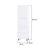 Hugo&Borg Lasalle 24-in W x 84.5-in H x 24-in D Bright White Slab 5-Drawer Pantry Fully Assembled Cabinet (Flat Panel Slab Style)