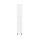 Hugo&Borg Lasalle 15-in W x 89.5-in H x 24-in D Bright White Slab 5-Drawer Pantry Fully Assembled Cabinet (Flat Panel Slab Style)