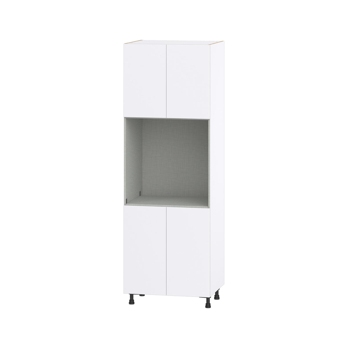 Hugo&Borg Lasalle 30-in W x 89.5-in H x 24-in D Bright White Slab Single Oven Pantry Fully Assembled Cabinet (Flat Panel Slab Style)