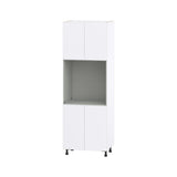 Hugo&Borg Lasalle 30-in W x 89.5-in H x 24-in D Bright White Slab Single Oven Pantry Fully Assembled Cabinet (Flat Panel Slab Style)