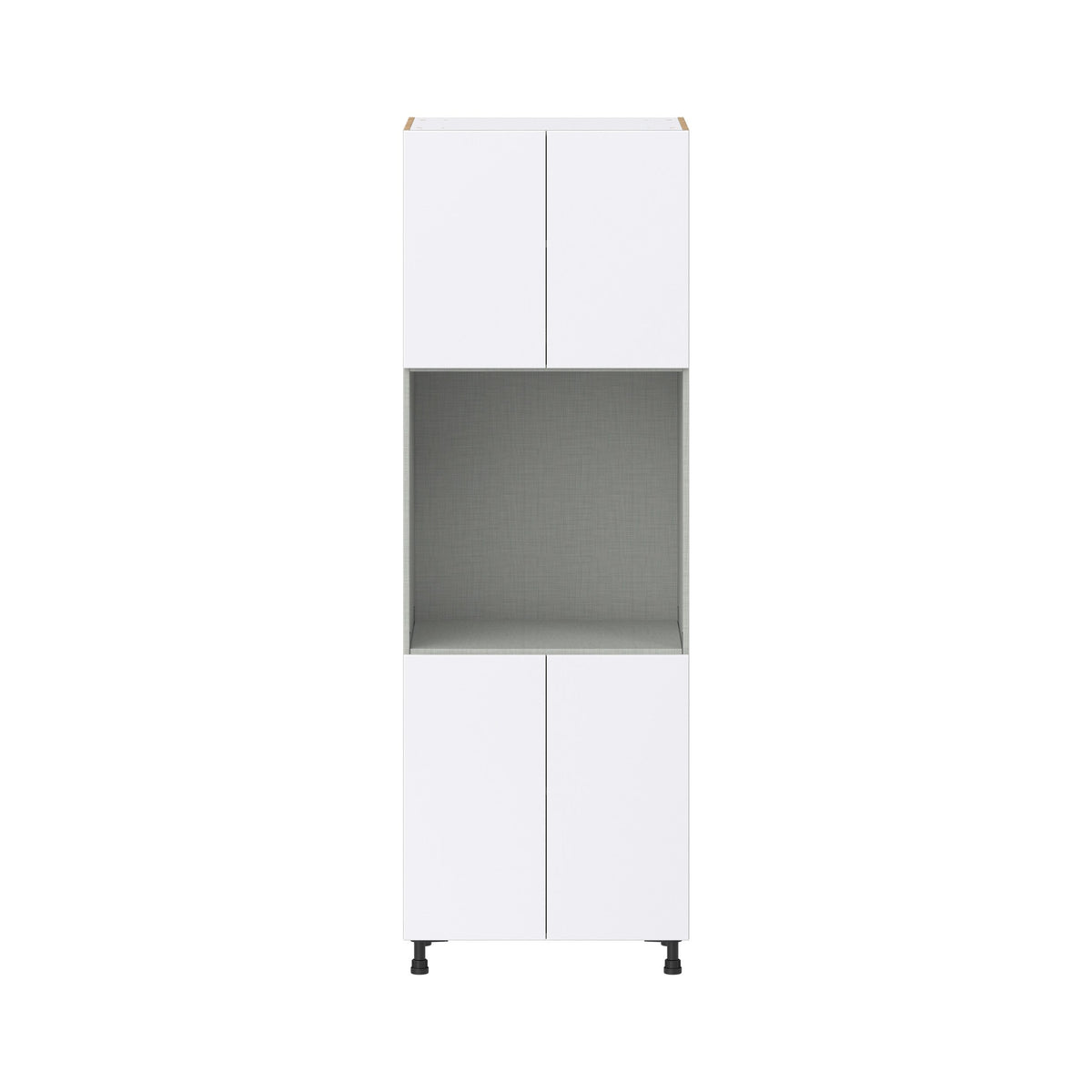 Hugo&Borg Lasalle 30-in W x 89.5-in H x 24-in D Bright White Slab Single Oven Pantry Fully Assembled Cabinet (Flat Panel Slab Style)