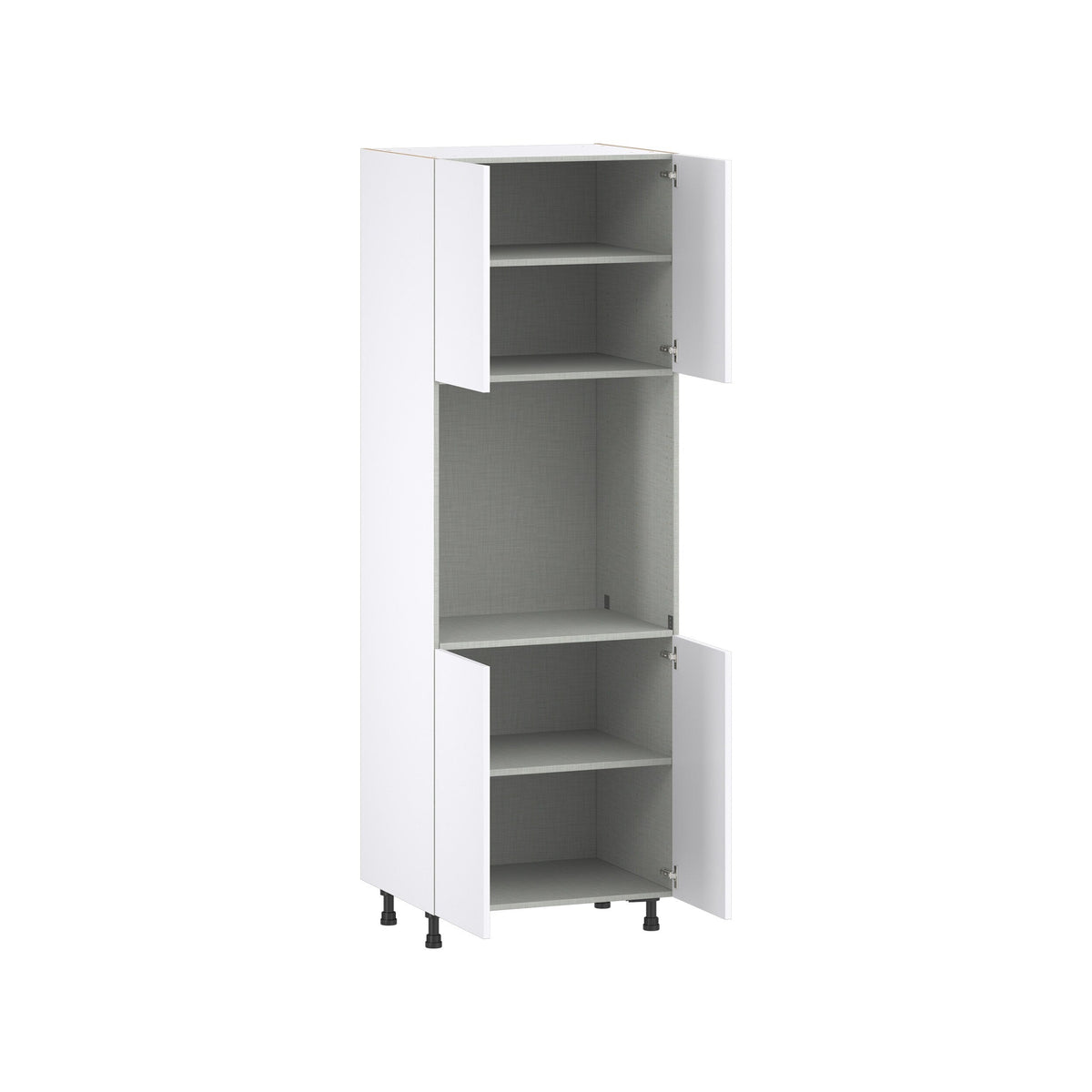Hugo&Borg Lasalle 30-in W x 89.5-in H x 24-in D Bright White Slab Single Oven Pantry Fully Assembled Cabinet (Flat Panel Slab Style)