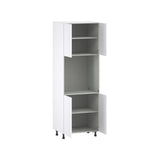 Hugo&Borg Lasalle 30-in W x 89.5-in H x 24-in D Bright White Slab Single Oven Pantry Fully Assembled Cabinet (Flat Panel Slab Style)