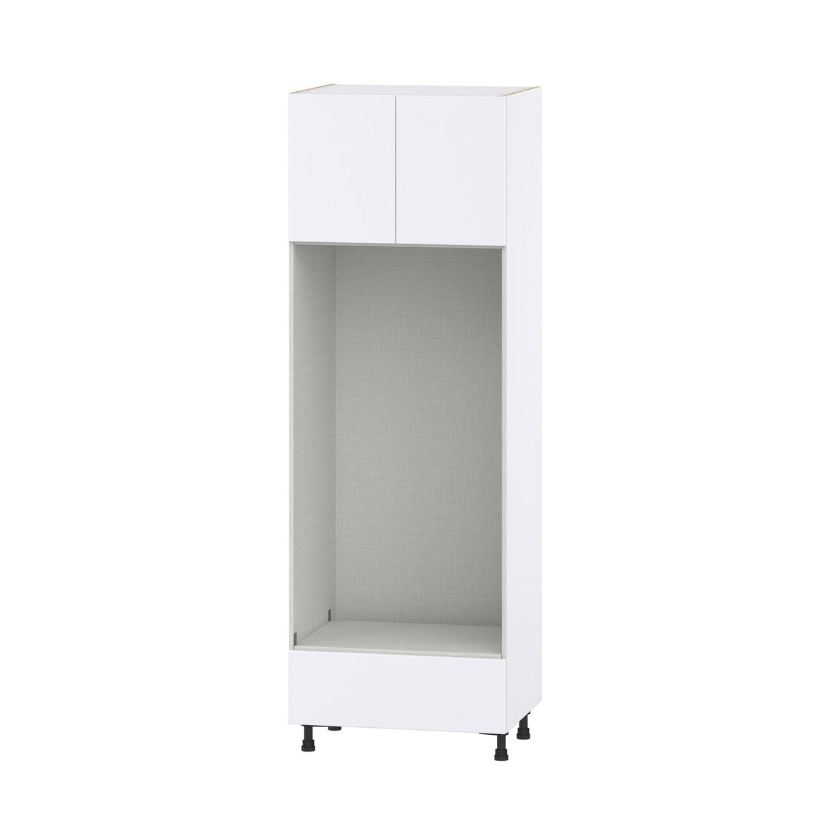 Hugo&Borg Lasalle 30-in W x 89.5-in H x 24-in D Bright White Slab 1-Drawer Single or Double Oven Pantry Fully Assembled Cabinet (Flat Panel Slab Style)