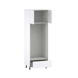 Hugo&Borg Lasalle 30-in W x 89.5-in H x 24-in D Bright White Slab 1-Drawer Single or Double Oven Pantry Fully Assembled Cabinet (Flat Panel Slab Style)