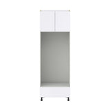 Hugo&Borg Lasalle 30-in W x 89.5-in H x 24-in D Bright White Slab 1-Drawer Single or Double Oven Pantry Fully Assembled Cabinet (Flat Panel Slab Style)