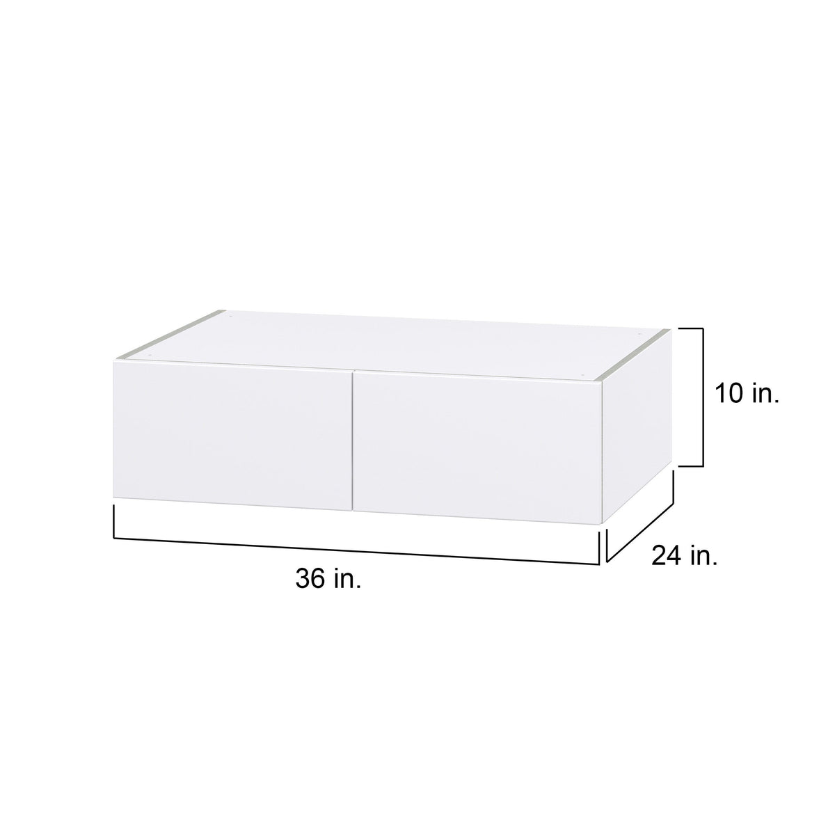 Hugo&Borg Lasalle 36-in W x 10-in H x 24-in D Bright White Slab Wall Fully Assembled Cabinet (Flat Panel Slab Door Style)