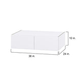 Hugo&Borg Lasalle 36-in W x 10-in H x 24-in D Bright White Slab Wall Fully Assembled Cabinet (Flat Panel Slab Door Style)