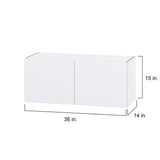 Hugo&Borg Lasalle 36-in W x 15-in H x 14-in D Bright White Slab Wall Fully Assembled Cabinet (Flat Panel Slab Door Style)