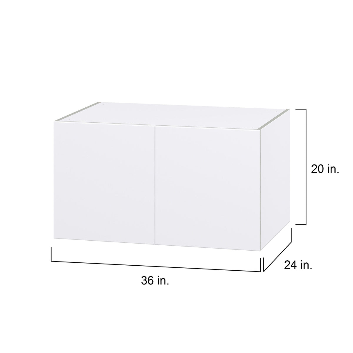 Hugo&Borg Lasalle 36-in W x 20-in H x 24-in D Bright White Slab Wall Fully Assembled Cabinet (Flat Panel Slab Door Style)