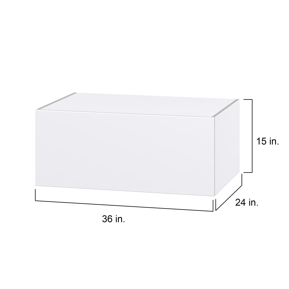 Hugo&Borg Lasalle 36-in W x 15-in H x 24-in D Bright White Slab Wall Fully Assembled Cabinet (Flat Panel Slab Door Style)