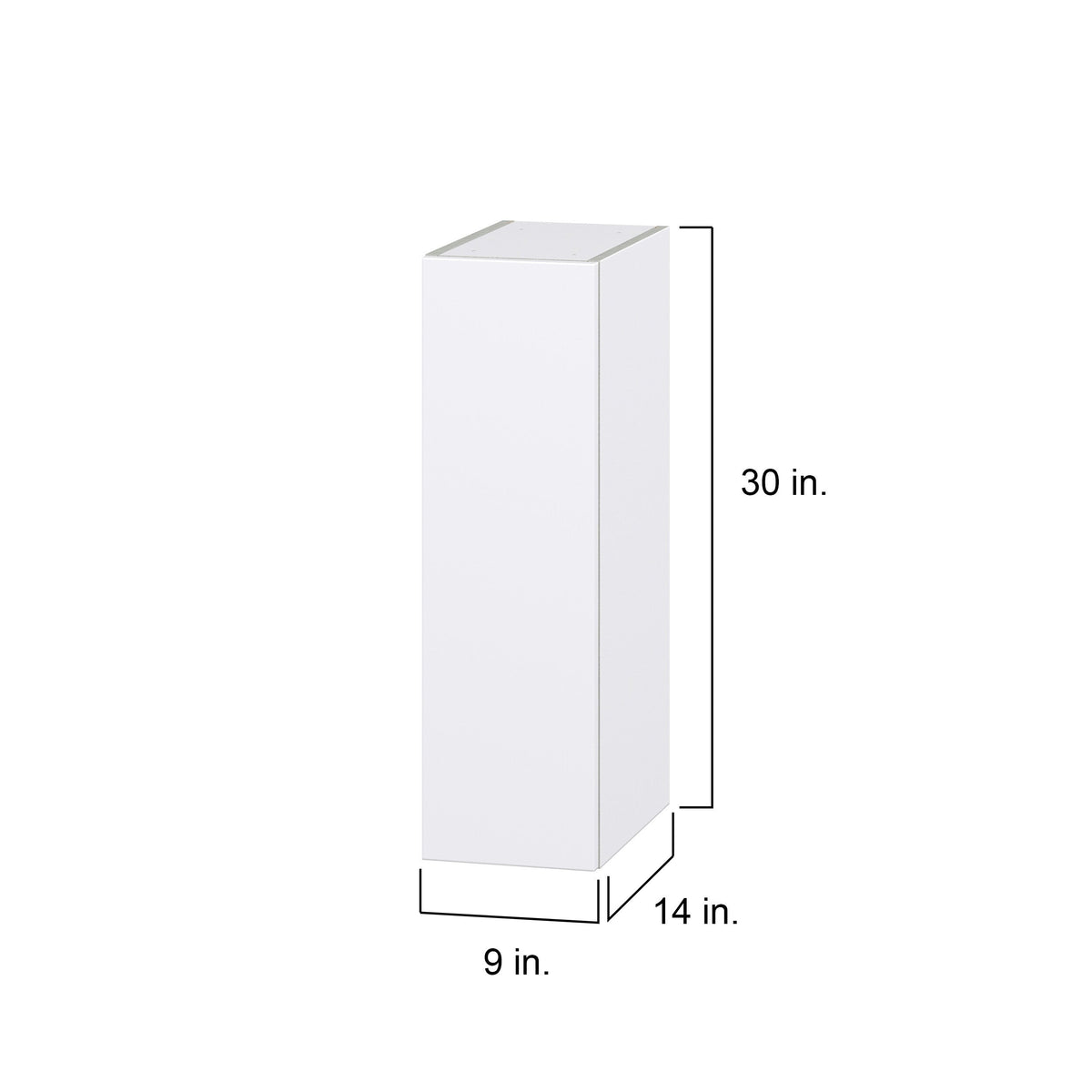 Hugo&Borg Lasalle 9-in W x 30-in H x 14-in D Bright White Slab Wall Fully Assembled Cabinet (Flat Panel Slab Door Style)