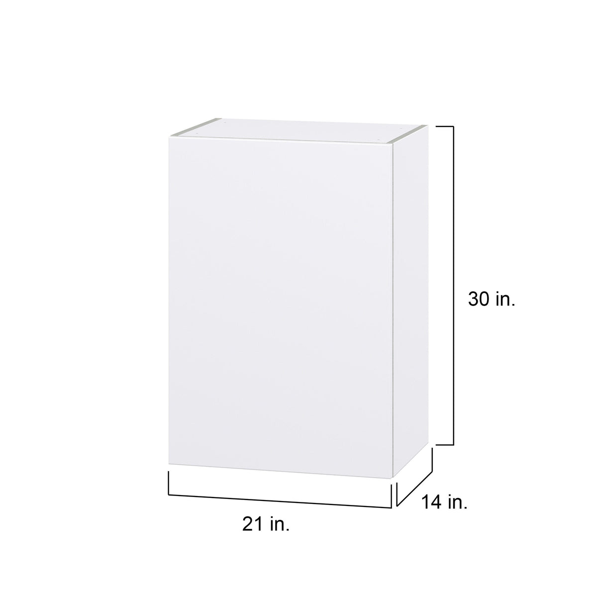 Hugo&Borg Lasalle 21-in W x 30-in H x 14-in D Bright White Slab Wall Fully Assembled Cabinet (Flat Panel Slab Door Style)