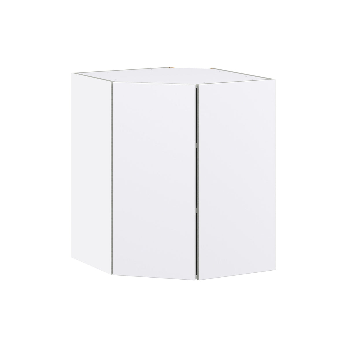 Hugo&Borg Lasalle 24-in W x 30-in H x 14-in D Bright White Slab Diagonal Corner Wall Fully Assembled Cabinet (Flat Panel Slab Style)