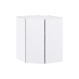 Hugo&Borg Lasalle 24-in W x 30-in H x 14-in D Bright White Slab Diagonal Corner Wall Fully Assembled Cabinet (Flat Panel Slab Style)