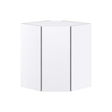 Hugo&Borg Lasalle 24-in W x 30-in H x 14-in D Bright White Slab Diagonal Corner Wall Fully Assembled Cabinet (Flat Panel Slab Style)