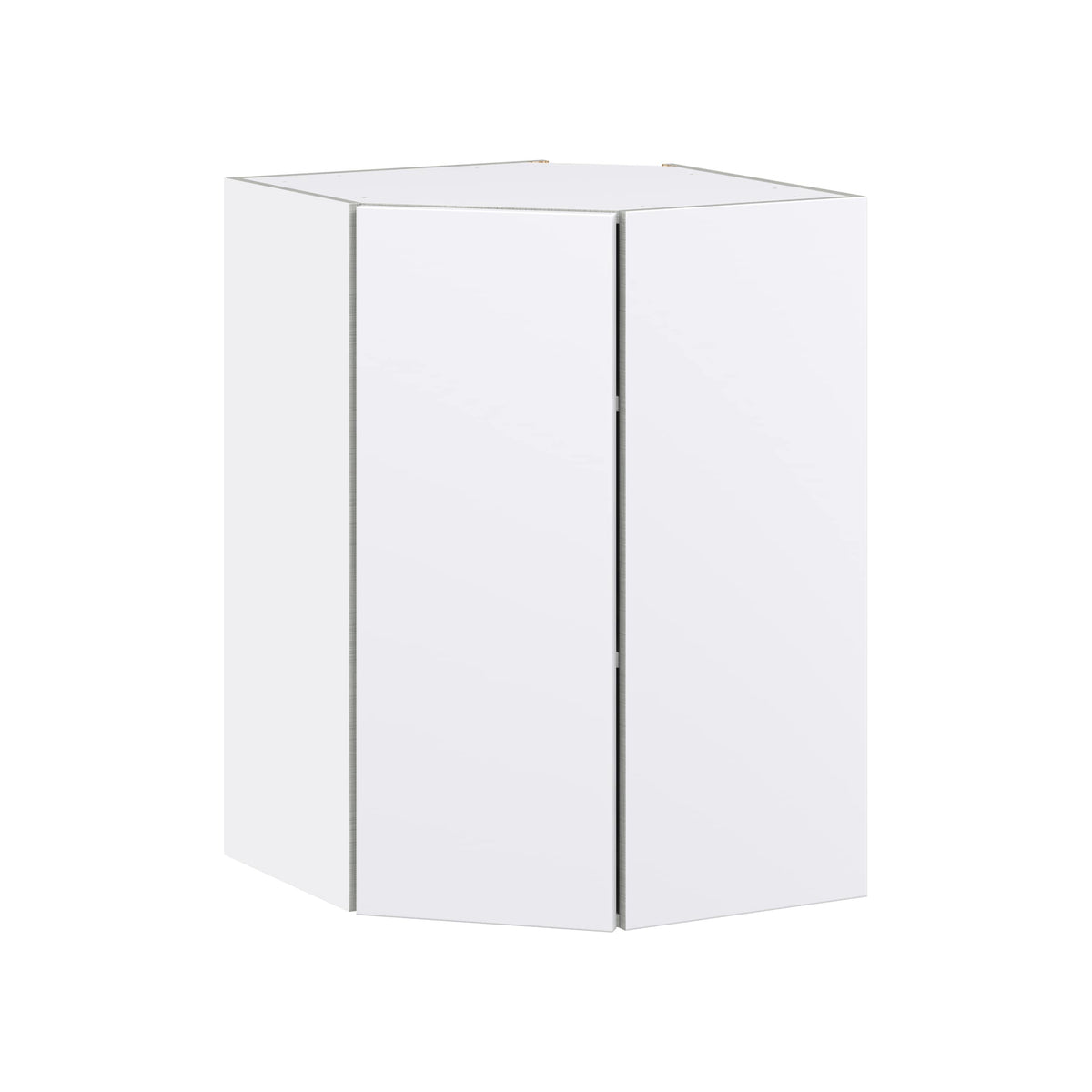 Hugo&Borg Lasalle 24-in W x 35-in H x 14-in D Bright White Slab Diagonal Corner Wall Fully Assembled Cabinet (Flat Panel Slab Style)