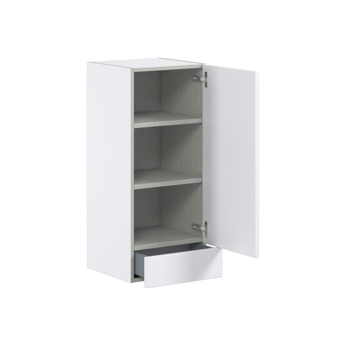 Hugo&Borg Lasalle 15-in W x 35-in H x 14-in D Bright White Slab 1-Drawer Wall Fully Assembled Cabinet (Flat Panel Slab Style)