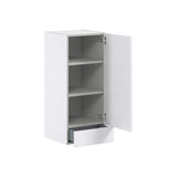 Hugo&Borg Lasalle 15-in W x 35-in H x 14-in D Bright White Slab 1-Drawer Wall Fully Assembled Cabinet (Flat Panel Slab Style)